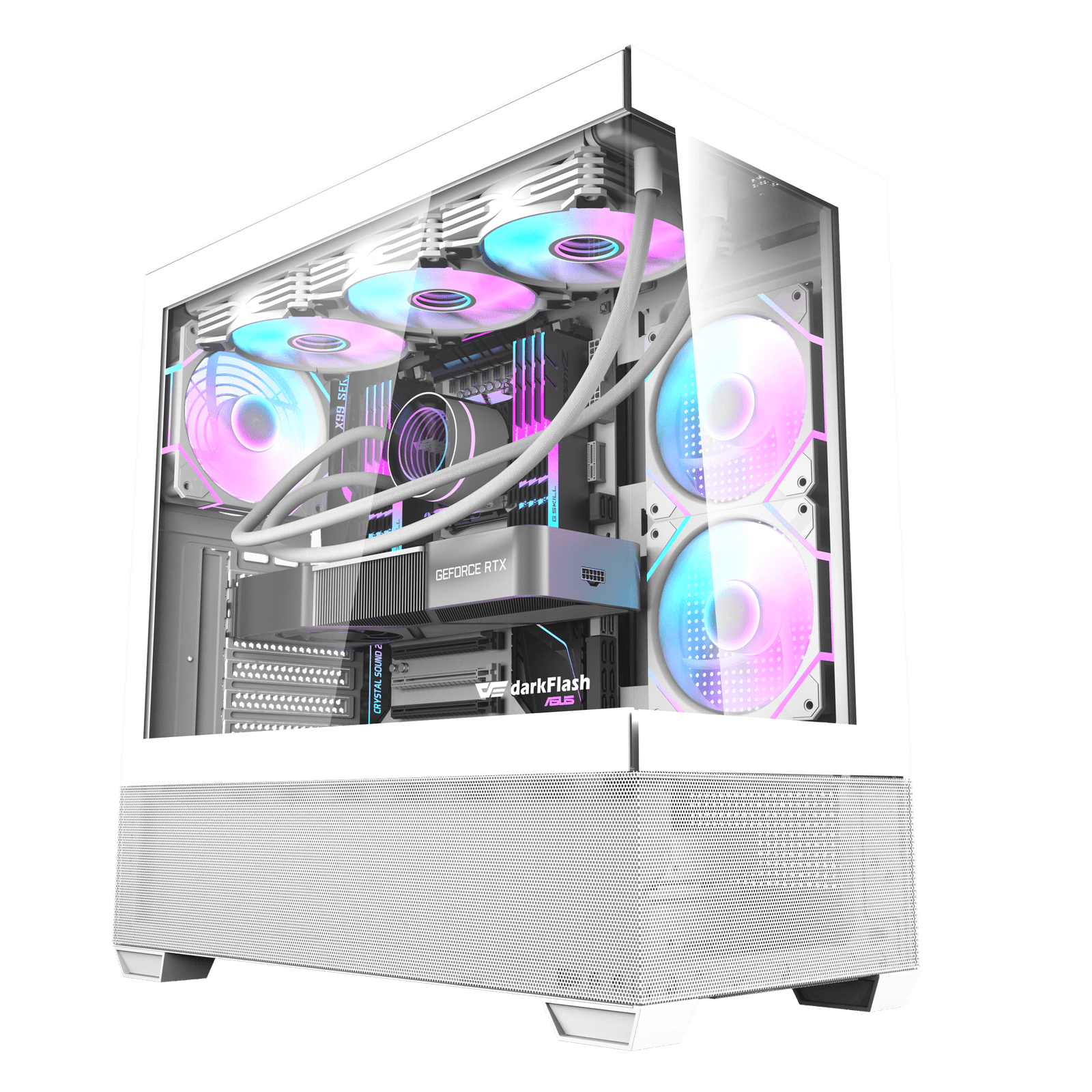 Darkflash DS900 Air ATX Kompiuterio Korpusas – Baltas