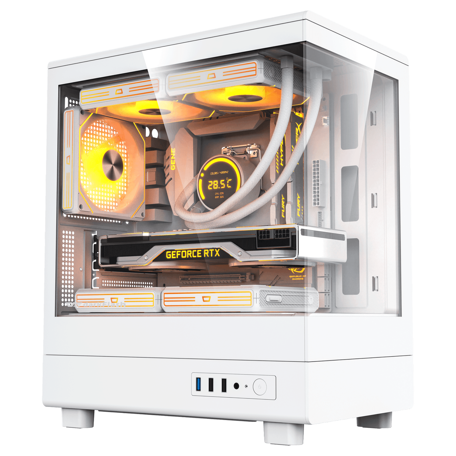 Darkflash DB330M M-ATX Kompiuterio Korpusas – Baltas